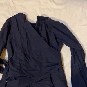 Navy blue wrap top
